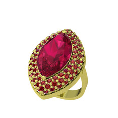 Efsunkar Mekik Yüzük - Rodolit garnet ve garnet 18 ayar altın yüzük #1ybturc