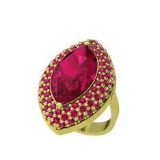 Efsunkar Mekik Yüzük - Rodolit garnet 18 ayar altın yüzük #4g93t9