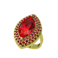 Efsunkar Mekik Yüzük - Garnet 14 ayar altın yüzük #rocwhc