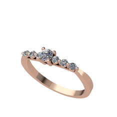 Pırlanta ve swarovski 925 ayar rose altın kaplama gümüş yüzük (1.44 karat)