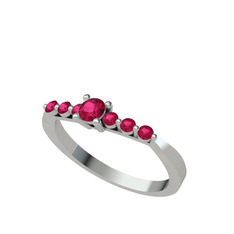 Rodolit garnet 18 ayar beyaz altın yüzük