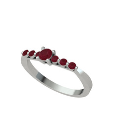 Kök yakut 18 ayar beyaz altın yüzük