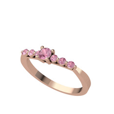 Pembe kuvars 18 ayar rose altın yüzük