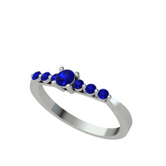 Sapta 7 Taş Yüzük - Lab safir 18 ayar beyaz altın yüzük #uy8g9x