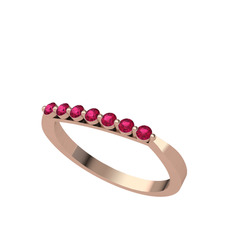 Rodolit garnet 18 ayar rose altın yüzük