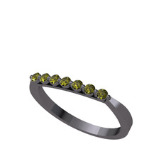 Peridot 925 ayar siyah rodyum kaplama gümüş yüzük