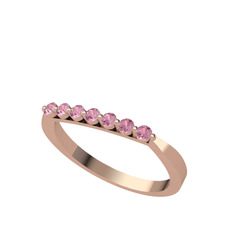 Pembe kuvars 8 ayar rose altın yüzük