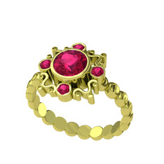 Aidara Vintage Yüzük - Rodolit garnet 925 ayar altın kaplama gümüş yüzük #174jqwh
