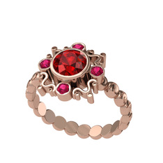 Aidara Vintage Yüzük - Garnet ve rodolit garnet 18 ayar rose altın yüzük #r9v360
