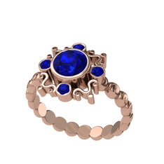 Aidara Vintage Yüzük - Lab safir 8 ayar rose altın yüzük #sa672e
