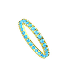 Tun Tamtur Yüzük - Akuamarin 18 ayar altın yüzük #z2tvox