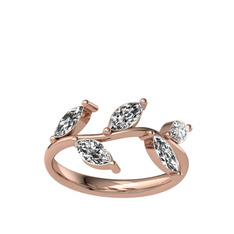 Swarovski 18 ayar rose altın yüzük