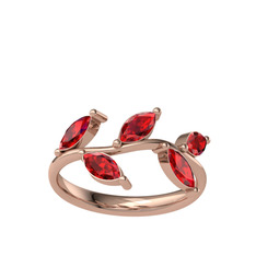 Garnet 14 ayar rose altın yüzük
