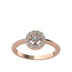Minimal İris Yüzük - Swarovski 18 ayar rose altın yüzük #1juo94g