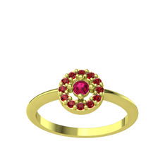 Rodolit garnet ve garnet 14 ayar altın yüzük