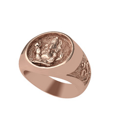 Ganeşa (Ganesha) Yüzük - 925 ayar rose altın kaplama gümüş yüzük #1grxomd