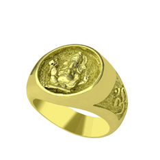 Ganeşa (Ganesha) Yüzük - 925 ayar altın kaplama gümüş yüzük #1jtp9ir