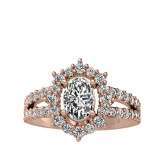 Lobelia Yüzük - Beyaz zirkon ve swarovski 18 ayar rose altın yüzük #1ege7g3