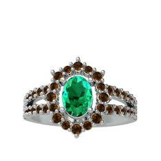 Yeşil kuvars ve dumanlı kuvars 925 ayar gümüş yüzük