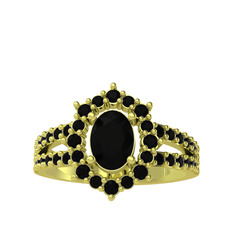 Lobelia Yüzük - Siyah zirkon 14 ayar altın yüzük #1odoakp