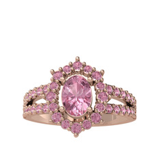 Pembe kuvars 8 ayar rose altın yüzük