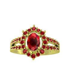 Lobelia Yüzük - Garnet 8 ayar altın yüzük #q6eej2
