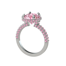 Eula Tektaş Yüzük - Pembe kuvars 925 ayar gümüş yüzük #10rn54a