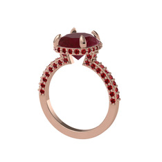 Eula Tektaş Yüzük - Kök yakut ve garnet 8 ayar rose altın yüzük #1msbeg9
