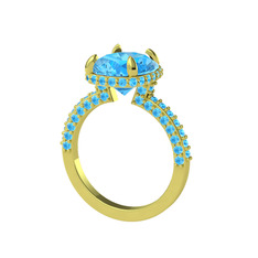 Akuamarin 8 ayar altın yüzük