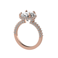 Eula Tektaş Yüzük - Beyaz zirkon 925 ayar rose altın kaplama gümüş yüzük #8t7wao