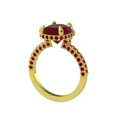 Eula Tektaş Yüzük - Kök yakut ve garnet 8 ayar altın yüzük #h5g3wl