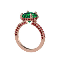 Eula Tektaş Yüzük - Yeşil kuvars ve garnet 925 ayar rose altın kaplama gümüş yüzük #kerp3o