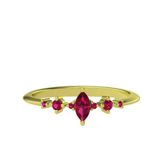 Rodolit garnet 18 ayar altın yüzük