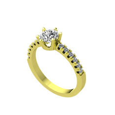 Swarovski ve pırlanta 18 ayar altın yüzük (0.24 karat)