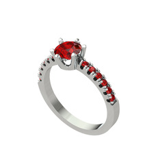 Garnet 925 ayar gümüş yüzük