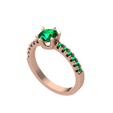 Yeşil kuvars 8 ayar rose altın yüzük