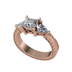 Swarovski 14 ayar rose altın yüzük