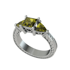 Peridot 925 ayar gümüş yüzük