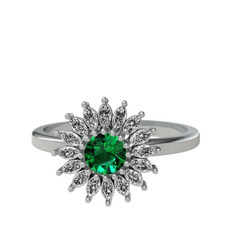 Yeşil kuvars ve swarovski 925 ayar gümüş yüzük