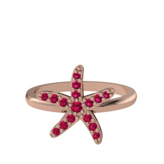 Denizyıldızı Yüzük - Rodolit garnet 18 ayar rose altın yüzük #10fvw1j