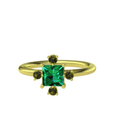 Earla Yüzük - Yeşil kuvars ve peridot 8 ayar altın yüzük #1hdf9lz