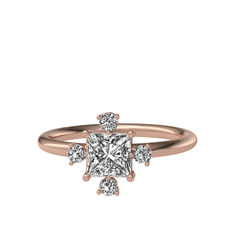 Beyaz zirkon ve swarovski 18 ayar rose altın yüzük