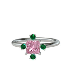 Earla Yüzük - Pembe kuvars ve yeşil kuvars 925 ayar gümüş yüzük #1xatxrb