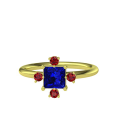 Earla Yüzük - Lab safir ve garnet 14 ayar altın yüzük #bpoye1