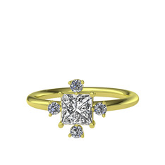 Swarovski ve pırlanta 18 ayar altın yüzük (0.144 karat)