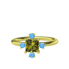 Earla Yüzük - Peridot ve akuamarin 925 ayar altın kaplama gümüş yüzük #cl8vg9