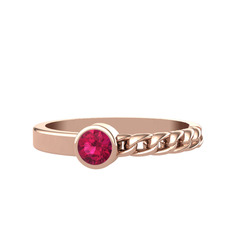 Rodolit garnet 925 ayar rose altın kaplama gümüş yüzük