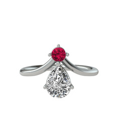Pluvia Yüzük - Rodolit garnet ve swarovski 925 ayar gümüş yüzük #1stjhxf