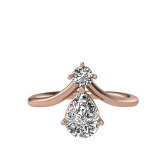 Pluvia Yüzük - Swarovski 925 ayar rose altın kaplama gümüş yüzük #1vbcft7