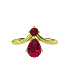 Pluvia Yüzük - Kök yakut ve rodolit garnet 925 ayar altın kaplama gümüş yüzük #rtgcbq